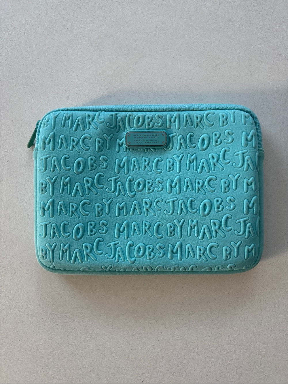 Marc by Marc Jacobs Teal Embossed Tablet iPad Sleeve